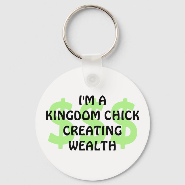 Fun Christian KINGDOM CHICK Entrepreneur Key Ring (Front)