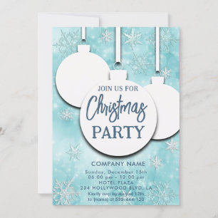 Fun Christmas balls snowflakes holiday party Invitation