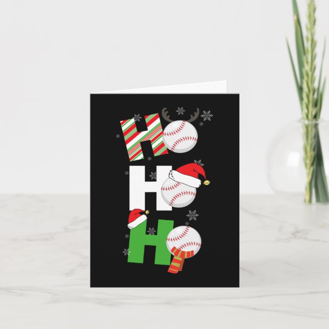 Fun Christmas Baseball Pyjamas Player Matching Tea Card (Front)