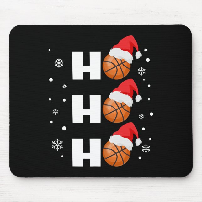 Fun Christmas Basketball Player Ho Ho Ho Sports Fa Mouse Mat (Front)