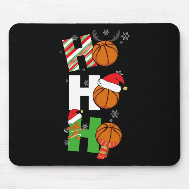 Fun Christmas Basketball Pyjamas Player Matching C Mouse Mat (Front)