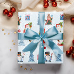 Fun Christmas Blue Red Gnomes  Wrapping Paper<br><div class="desc">This design may be personalised by choosing the customise further option. You may also transfer onto other items. Contact me at colorflowcreations@gmail.com or use the chat option at the top of the page if you wish to have this design on another product or need assistance. See more of my designs...</div>