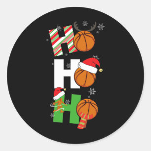 Fun Christmas Bysketbyll Pyjamas Player Matching C Classic Round Sticker