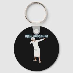Fun Christmas Carol Dabbing Scrooge Nightgown Bah  Key Ring