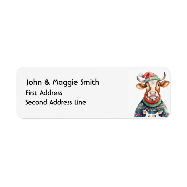 Fun Christmas Cow Animal Nature Art (Front)