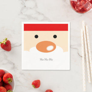 Fun Christmas Cute Minimal Santa Face Napkin