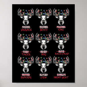 Fun Christmas Deer Bow Hunting Santa Men Women Hun Poster