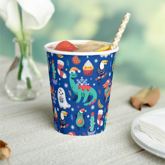 Fun Christmas Dinosaur Dog Parrot Avocado Cactus Paper Cups