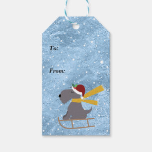Fun Christmas Dog Sledding To From Gift Tags