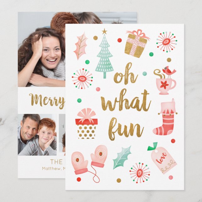Fun Christmas Family Photo Card (Front/Back)