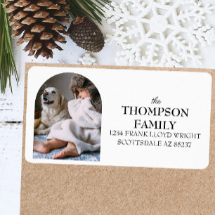Fun Christmas Family Photo Return Address Mailing Label