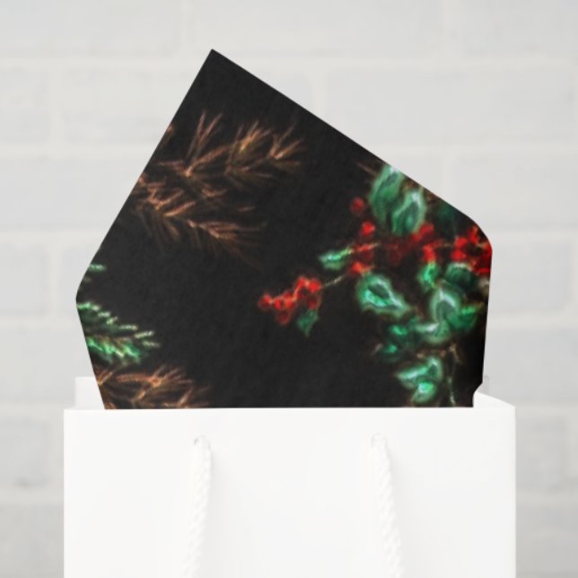 Fun Christmas floral pattern tissue paper (Gift Bag)