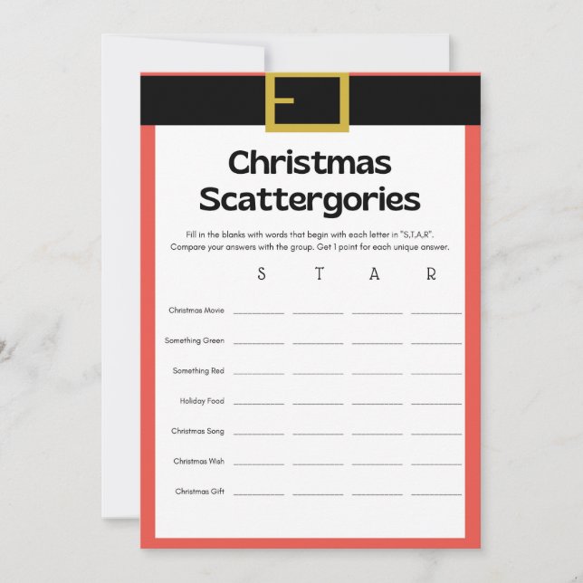 Fun Christmas Game - Not Editable -  Invitation (Front)