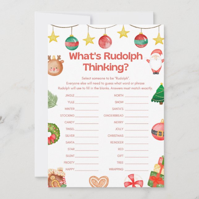 Fun Christmas Game - Not Editable -  Invitation (Front)
