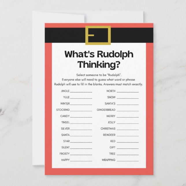 Fun Christmas Game - Not Editable -  Invitation (Front)