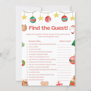 Fun Christmas Game - Not Editable -  Invitation