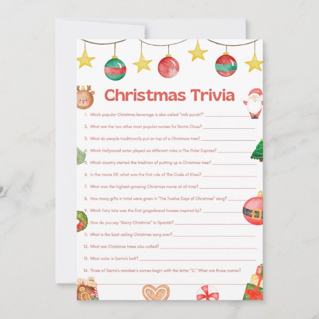 Fun Christmas Game - Not Editable -  Invitation (Front)