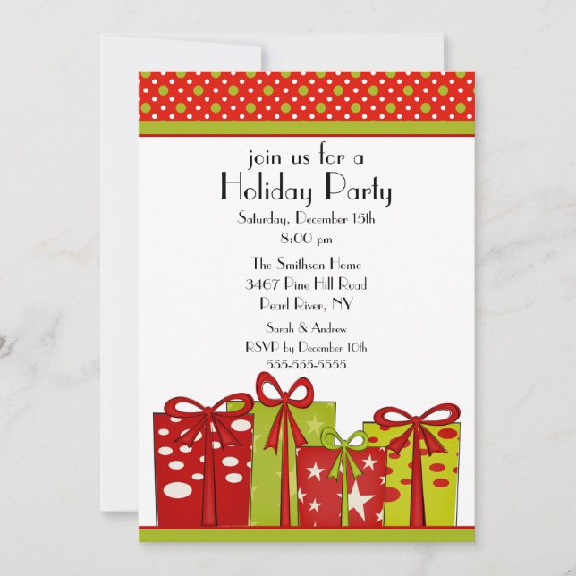 Fun Christmas Gifts Holiday Party Invitation (Front)