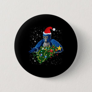 Fun Christmas Gorilla Tag 6 Cm Round Badge