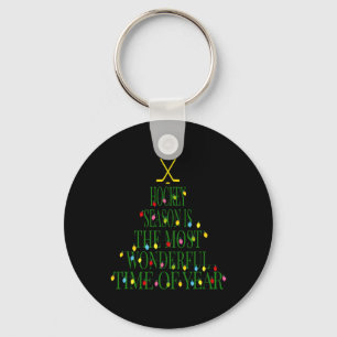 Fun Christmas Hockey - Most Wonderful Time of Year Key Ring