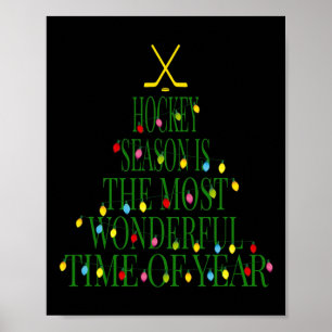 Fun Christmas Hockey - Most Wonderful Time of Year Poster