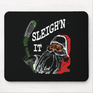 Fun Christmas Hockey - Santa - Sleigh'n It Hockey Mouse Mat