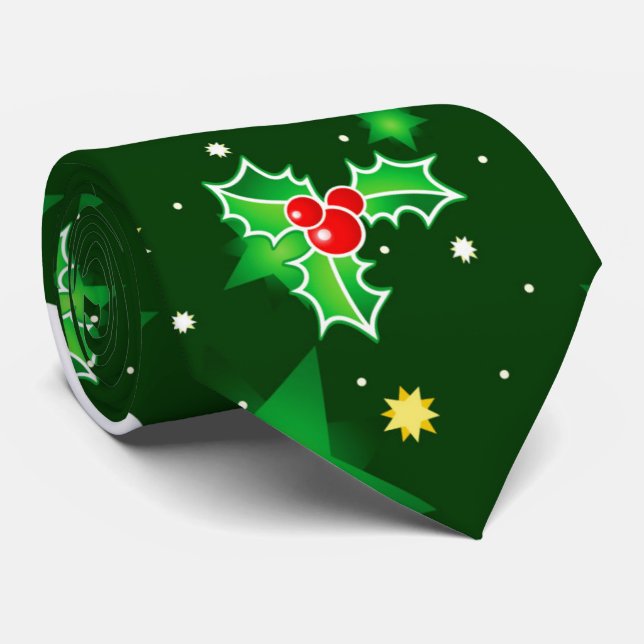 Fun Christmas Holiday pattern tie (Rolled)
