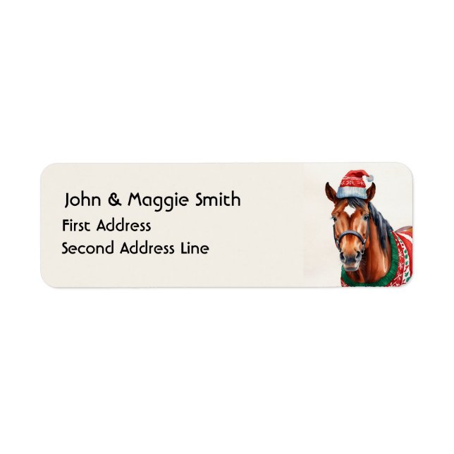 Fun Christmas Horse Animal Nature Art (Front)