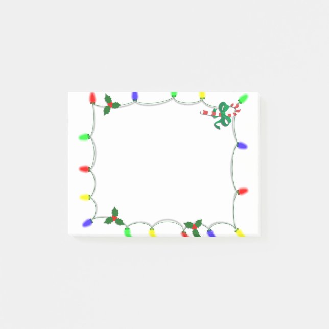 Fun Christmas Light boarder Post-it Notes (Front)