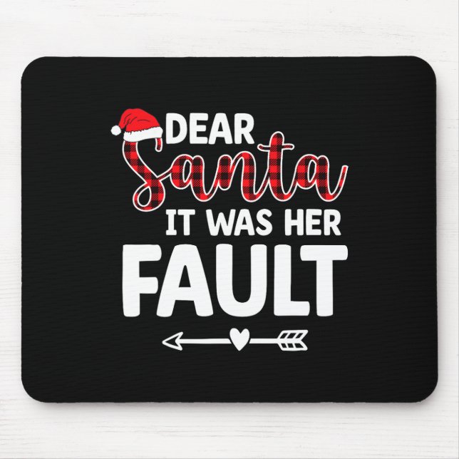 Fun Christmas Matching Couples His Hers Pyjamas  Mouse Mat (Front)