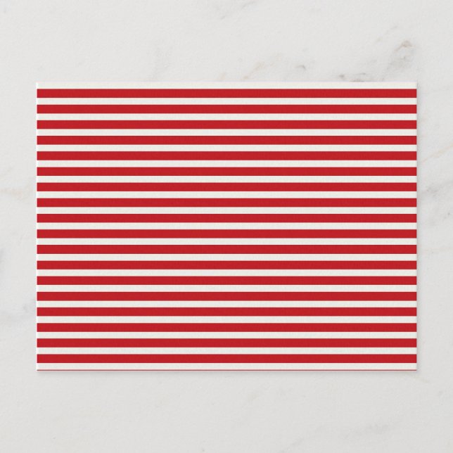 Fun Christmas Nautical Red White Stripes Pattern Holiday Postcard (Front)
