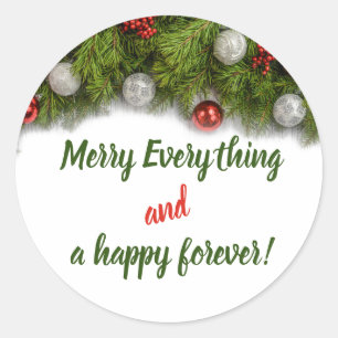 Fun Christmas & New Year Positive Quote Ornaments Classic Round Sticker