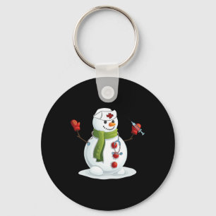 Fun Christmas Nurse Snow-man Nursing Rn Registered Key Ring