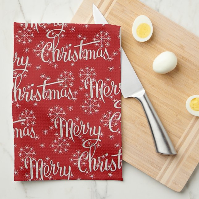 Fun Christmas Pattern Kitchen towel (Quarter Fold)