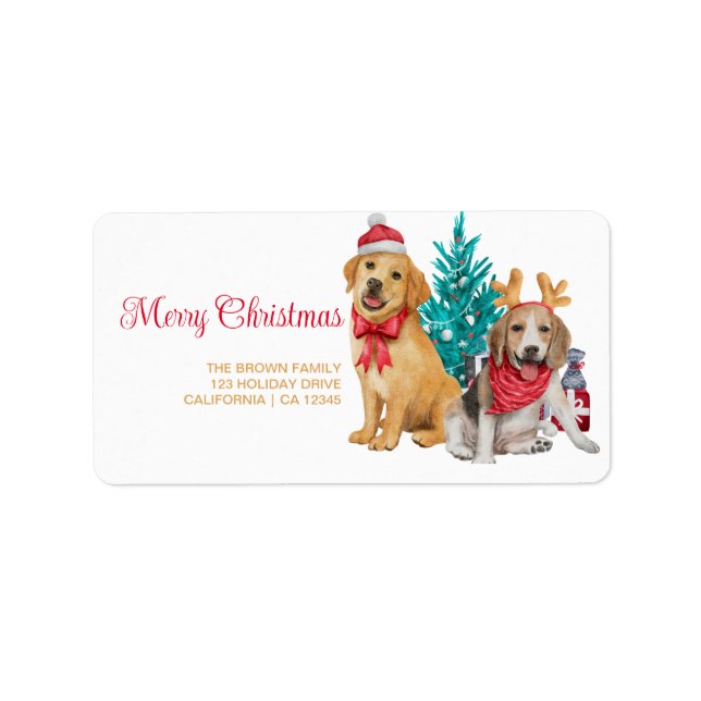 Fun Christmas Photo Modern Minimal Return Address  Label (Front)