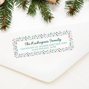 Fun Christmas Polka Dots Return Address Label