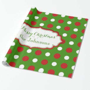 Fun Christmas Polkadots in red and white Wrapping Paper