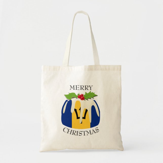 Fun | Christmas Pudding | BARBADOS FLAG Tote Bag (Front)