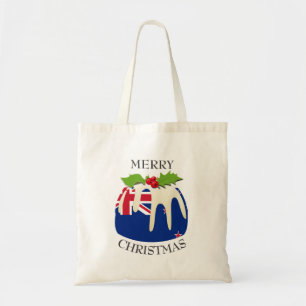 Fun Christmas Pudding with NEW ZEALAND FLAG Tote Bag