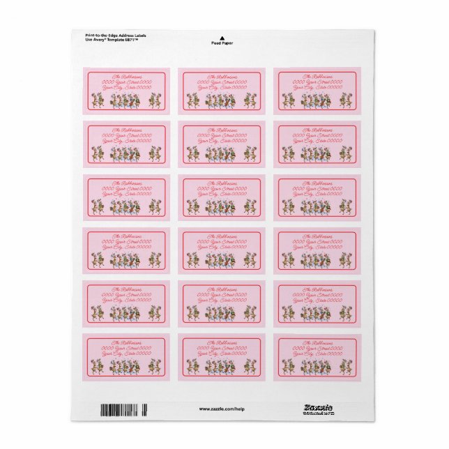 Fun Christmas Reindeers Return Address Label (Full Sheet)