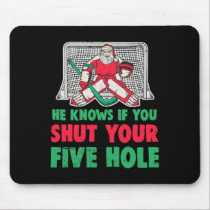 Fun Christmas Santa Ice Hockey Goaltender Goalie 1 Mouse Mat