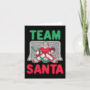 Fun Christmas Santa Ice Hockey Goaltender Goalie 2 Card