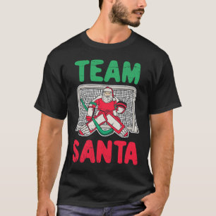 Fun Christmas Santa Ice Hockey Goaltender Goalie 2 T-Shirt