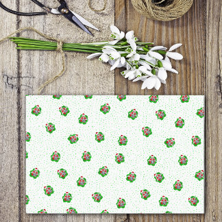 Fun Christmas Skeletons Santa Hats in Circles Dots Tissue Paper