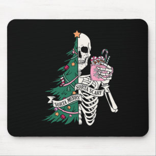 Fun Christmas Sorta Merry Sorta Scary Skeleton Xma Mouse Mat