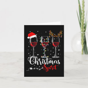Fun Christmas Spirits Gles Of Wine Xmas Holidays P Card