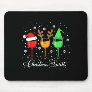 Fun Christmas Spirits Gles Of Wine Xmas Holidays P Mouse Mat