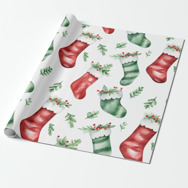 Fun Christmas Stocking Wrapping Paper! Wrapping Paper (Unrolled)