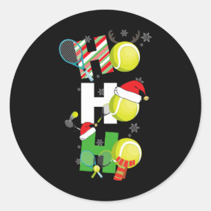 Fun Christmas Tennis Pyjamas Player Matching Racke Classic Round Sticker