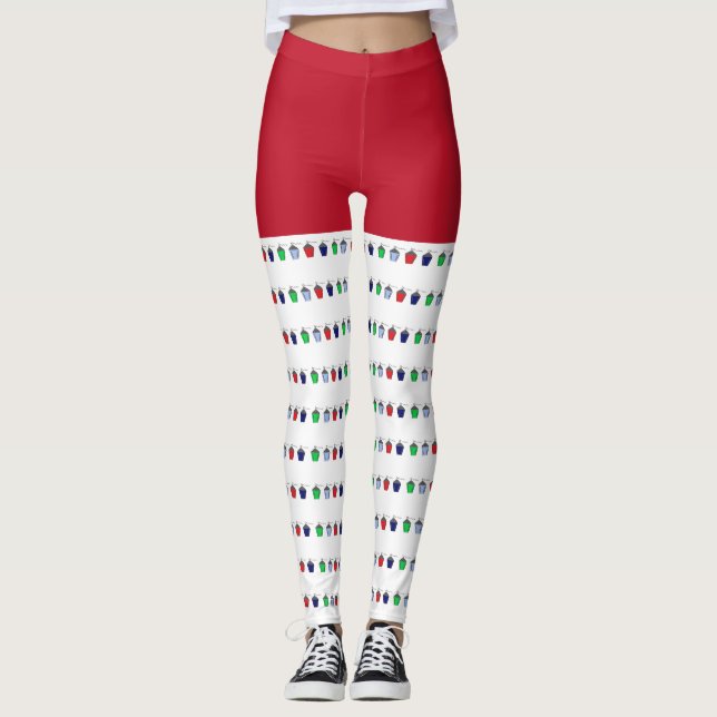 Fun Christmas Tiny Bryn Mawr Lanterns Leggings (Front)
